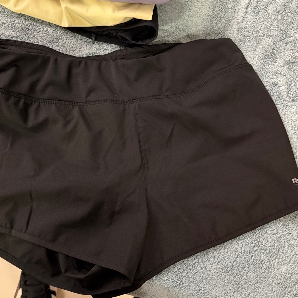 Roxy Women's Athletic Shorts - Black, Cream, and Purple - Picture 5 of 7